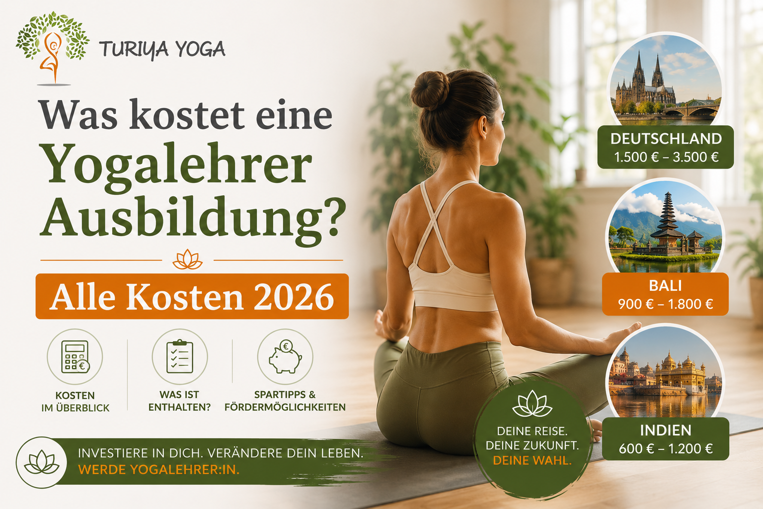 Yogalehrer Ausbildung Kosten 2026: Deutschland, Bali & Indien